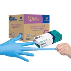 Blue Medium Nitrile Gloves Pack of 1000 Latex Free Powder Free SafeHealth