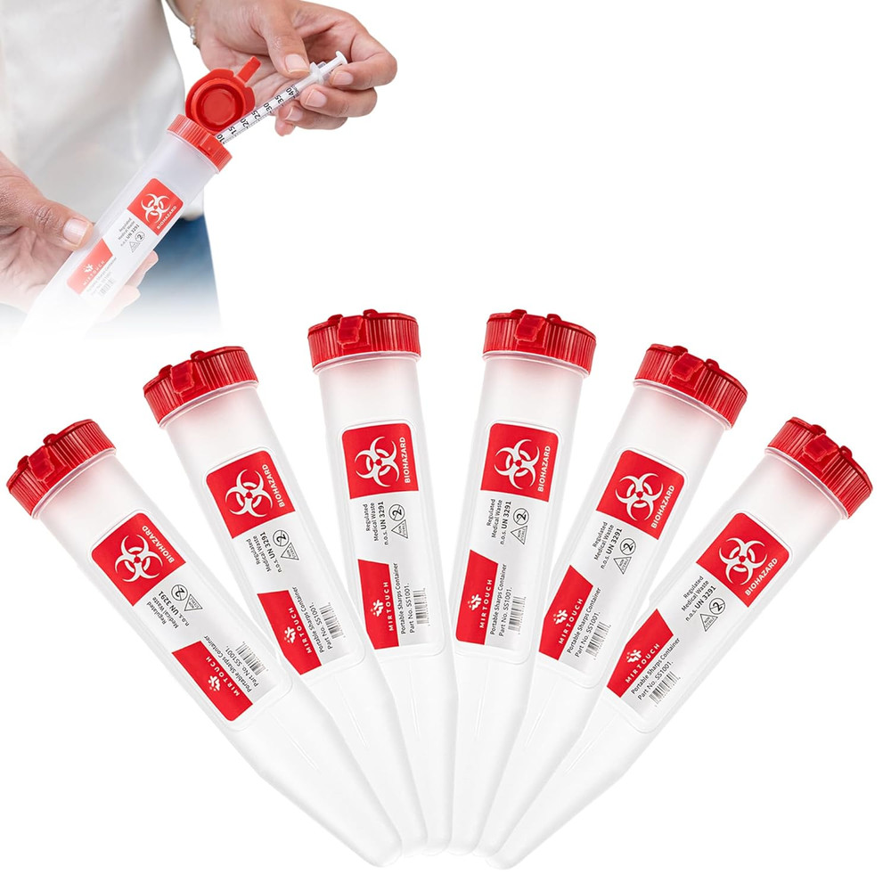 Sharps-Shuttle – Single Use Travel Sharps Container for Needles Syringes – Porta