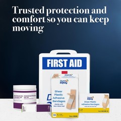Dynarex Sheer Plastic Adhesive Bandages Water-Resistant And Sterile Non-Stick