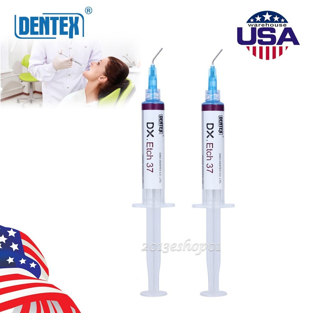 2x Dentex Dental Etching Gel 37% Acid Etchant Gel 5ml/syringe