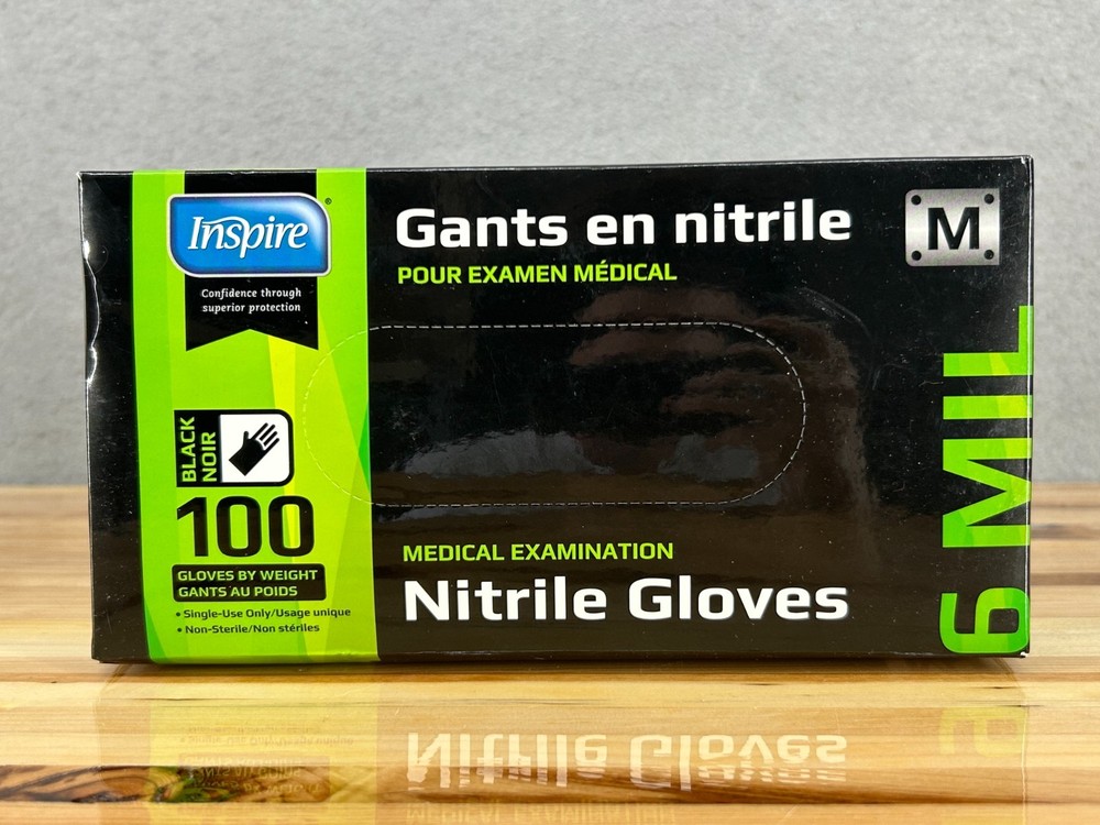Inspire Nitrile Gloves Sz M HEAVY DUTY 6 Mil Nitrile Chemical Resistant Medical