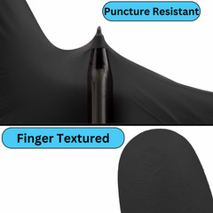 2000 Black Nitrile Powder-Free Disposable Gloves X-Small 5 MIL Finger-Textured
