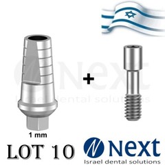 Lot x 10 Straight Titanium Abutment hex 2.42 shoulder screw 1 mm