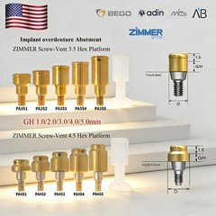 Zimmer Screw-Vent 3.5/4.5mm Locator Abutment Dental Implant Abutment & Male Caps