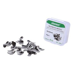 50 Pcs Dental Sectional Contoured Metal Matrices Refill Matrix Band Medium 35 μm
