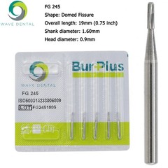 Wave Dental Carbide Burs FG 245 High Speed 1.6mm Friction Grip Midwest PRIMA
