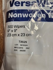 Texwipe TX629 VersaWipe Nonwoven Wipers 300 Count Cleanroom Lab Wipes kimtech