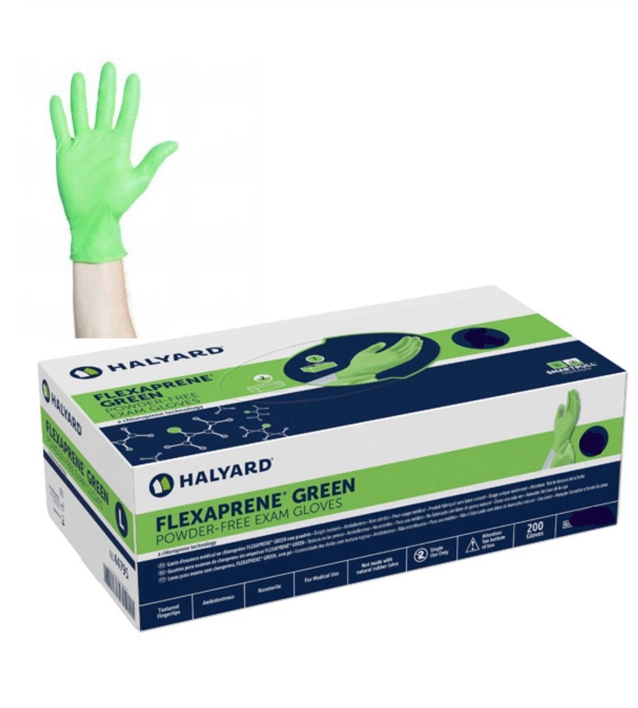 Exam Gloves Powder-Free Halyard FLEXAPRENE 1 Box of 200 Medium Exp 06/2026