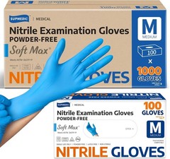 Medical Soft Max Nitrile Exam Gloves, 1000 Pcs Latex-Free Powder-Free Food Sa…