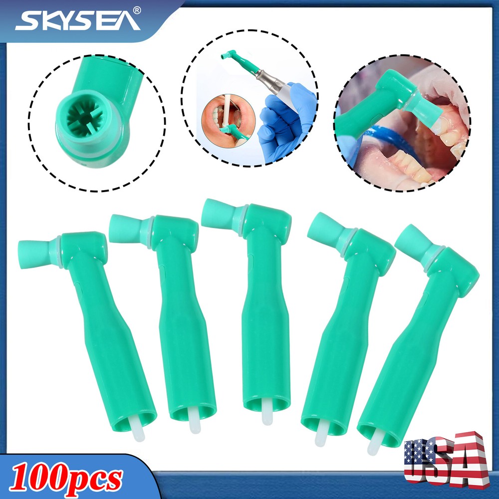 100 Dental Prophy Angles Soft Cup, Disposable & Latex Free, (1 Box of 100) 105°