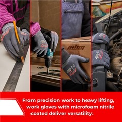 Pilim Work Gloves Men Women 12 Pairs M Nitrile Superior Grip Touchscreen For