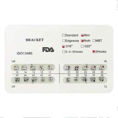 Dental Orthodontic Brackets Braces Mini Standard Roth MBT.022/.018 Hooks 3/3-4-5