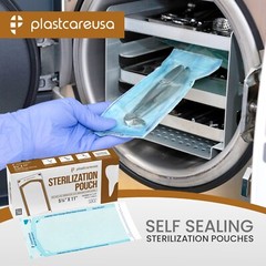 Self-Sealing Sterilization Pouch, 5.25″ x 10″, Paper/Blue Film (Case of 1000)