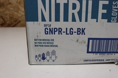 Case of 1000 Nitrile Disposable Gloves Textured, Powder-Free, Large, Black