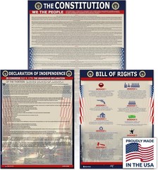American Founding documents LARGE Laminated 3 pack: Constitution with all am…