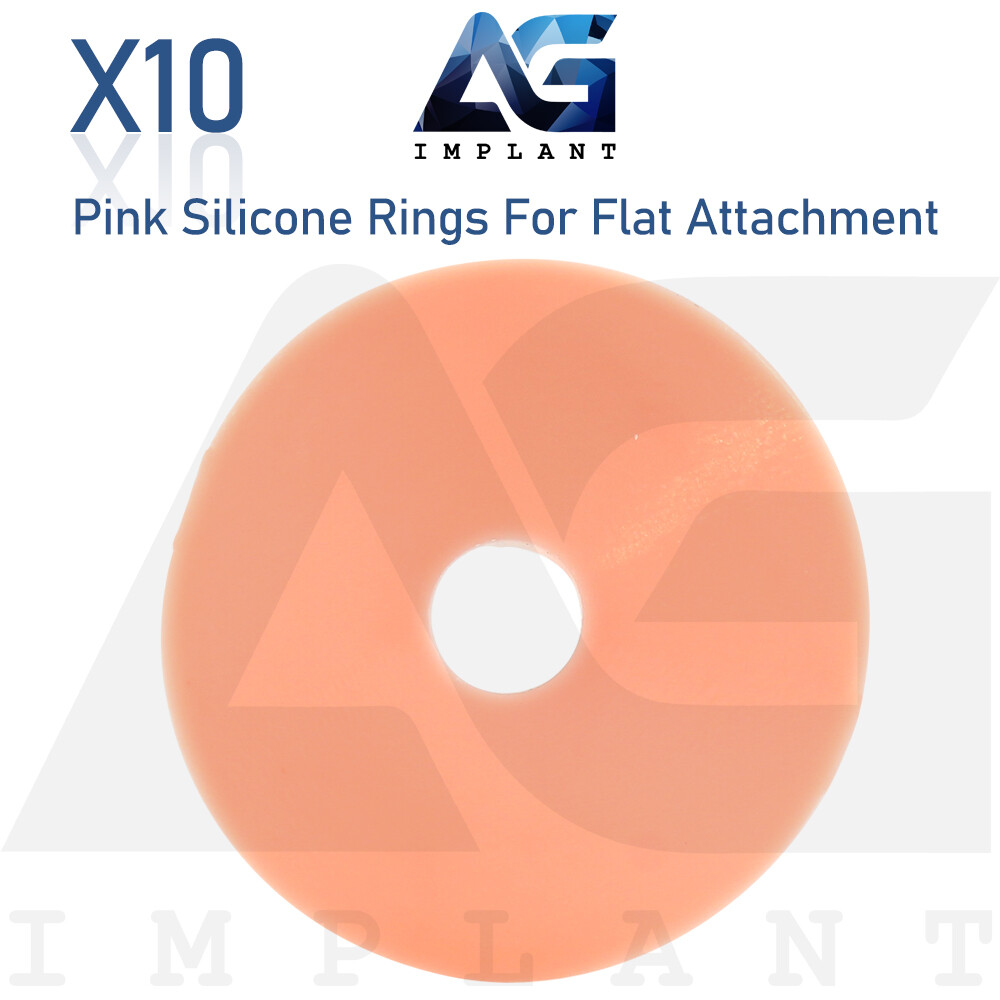 10 Pink Protective Silicone Rings For Flat Attachment Dental Abutment