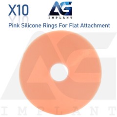 10 Pink Protective Silicone Rings For Flat Attachment Dental Abutment