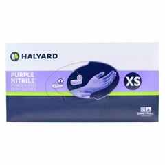 Halyard Purple Nitrile Exam Gloves, Powder – Free, X – Small, 55080 (Box of 100)