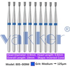 10Burs/pk Dental FG Diamond Burs High Speed Burs Inverted/ Double Inverted Cone