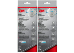 3M Aura N95 Particulate Respirator 9205+, White, 3 Disposable 07/27 2 PK