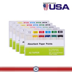 10 Packs Dental Root Canal Absorbent Paper Points Taper 0.02 15-40# Endodontic
