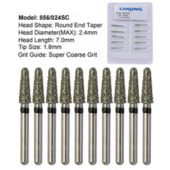 Dental Diamond Burs FG Round End Taper 856 850 Super Coarse Fine High Speed Burr