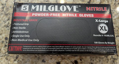 Milglove 5 Nitrile Powder-Free Gloves Industrial Grade N5MLGXL size XL 100 count
