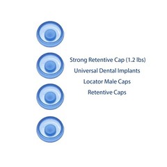 US Zimmer Tapered TSV 3.5/4.5mm Locator Abutment Caps 1-5mm GH Ti Overdenture