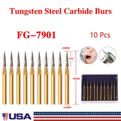 10 Pcs Dental Tungsten Carbide Trimming & Finishing Burs Drill Smooth FG 7901