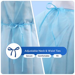 JMU Disposable Isolation Gowns PP Soft Medical Gowns with Knitted Elastic Cuffs