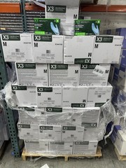 X3 Blue Nitrile Disposable Industrial Gloves 3 Mil Latex-Free/Food-Safe, 100/Box