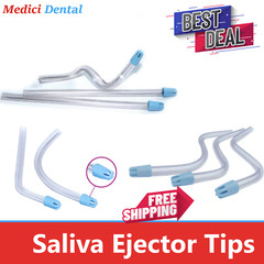 1000 (10 Bags) Clear Blue Dental Saliva Ejectors Ejector Disposable Suction Tips
