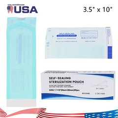 Self-Sealing Sterilization Pouches 3.5″ x 10″ 200 Pcs / Box USA