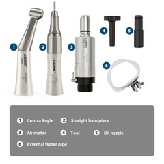 AZDENT Dental Slow Low Speed Handpiece 2/4Hole Motor /Polishing Burs Disc HP /RA