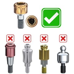 US 20Pcs Dental Overdenture Locator Implant Abutment Retention Cap Inserts Set
