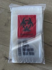 BIOHAZARD BAGS – 1000/Case – 6x9x002 ECONO-ZIP SPECIMEN TRANSPORT – CLEAR