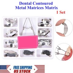 1Box/36PCS Dental Saddle Contoured Metal Matrices Matrix with Springclip USA