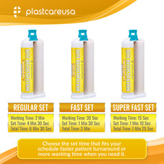 2 X 50ML VPS Bite Registration Material SUPER FAST Set Unflavored Dental PVS