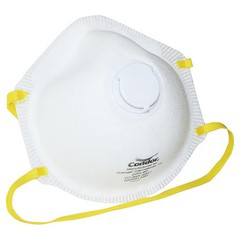 Condor 22El80 Disposable Respirator, N95, Molded, Dual, Non-Adjustable, None,