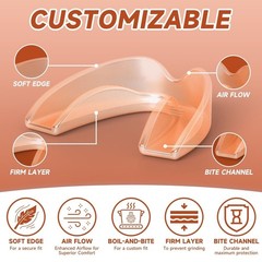 Orange Mouth Guard for Women & Adult, 4 Pack Large Size Large,