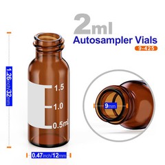 1000PCS 2ml Amber/Clear Sample Vials+Caps Screw Thread Top HPLC GC Glass Bottle