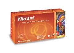 White Latex Exam Gloves, Small S, Aurelia Vibrant 5.5 mil (Box of 100)