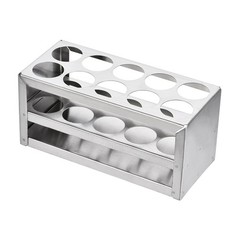 Stainless Steel Test Tube Holder Rack 10 Hole 3 Layer 85mm H for 26-29.5mm Tubes