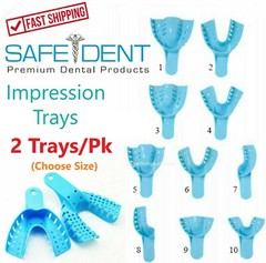 Dental Impression Trays Perforated Plastic Autoclave (CHOOSE SIZE) 2 Trays/Pk