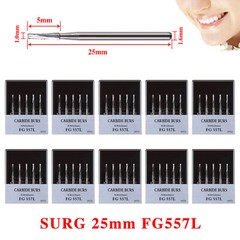 Burr Dental Surgical Burs 557L Long 25mm Carbide Bur High Speed FG SURG FGOS SL
