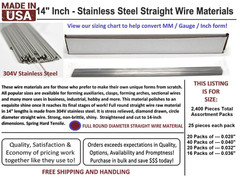 2,400 Pieces Orthodontic Stainless Steel Straight Wire 14” Lengths Assortment!