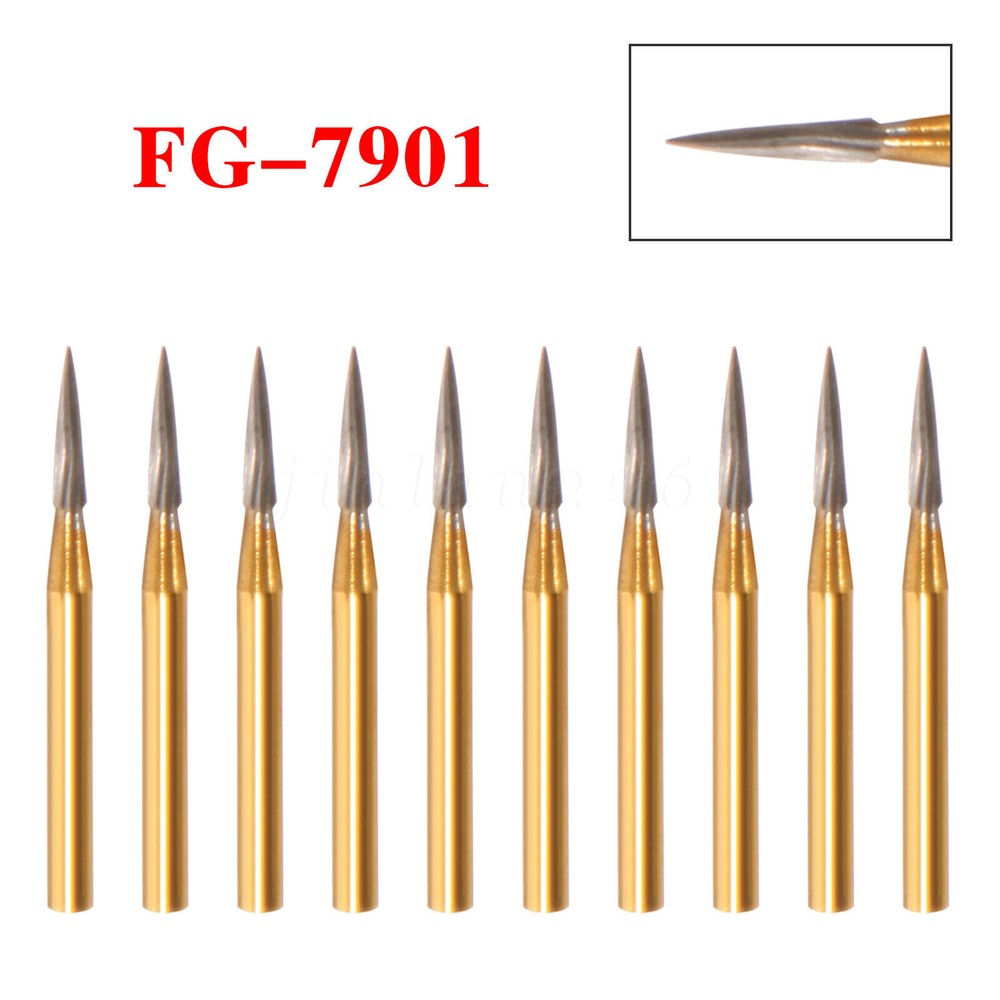 牙科硬质合金燃烧器修剪、抛光和抛光火焰 FG 7901-