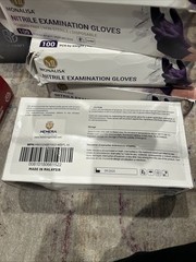 MonaLisa Exam Gloves Medium 100 Count Box Non Sterile Gloves Purple Disposable