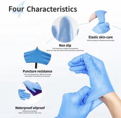 1000pcs (1 Case, 10 Boxes of 100ct) 4 Mil Grade A ISO Nitrile Gloves XL Size