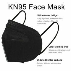 50/100Pcs Black KN95 Face Mask 5 Layer BFE 95% Disposable Respirator USA Seller